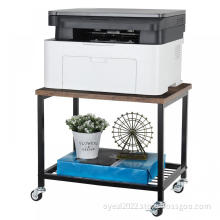 Under Desk Rolling Printer Cart with Storage Shelf